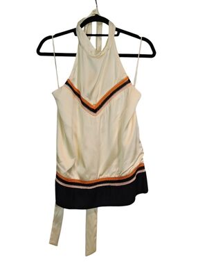 WALES BONNER Horizon Halter Top in Blue pale yellow navy Size 42  US Medium